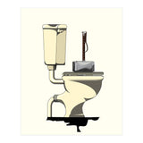 Thor's Hammer Mjolnir on the Toilet, funny bathroom humour (Print Only) thumbnail