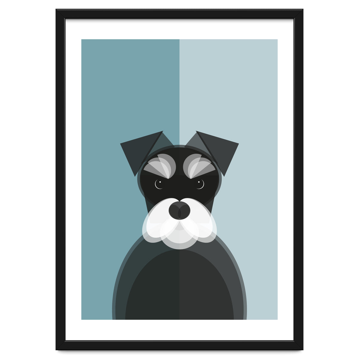 Mid Century Geometric Miniature Schnauzer Dog