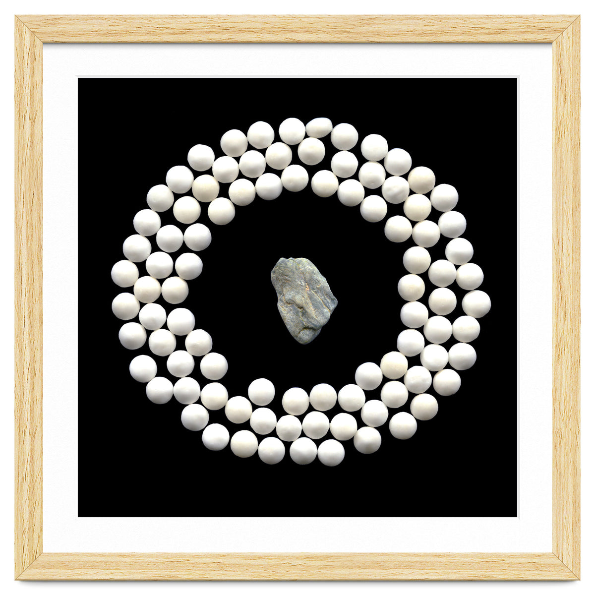 White pearls and stone