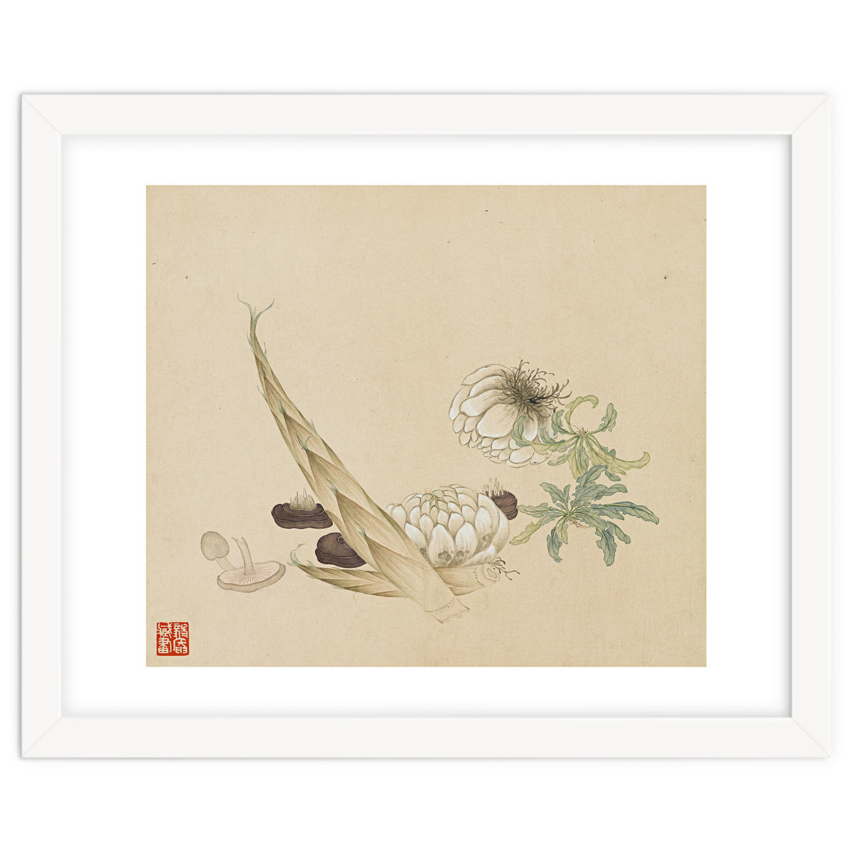 Wang Chengyu ~flowers, Vegetables, Lilies, Bamboo Shoots, Leaves, Mushrooms, Vegetables