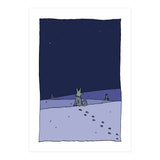 Dogs in Winter Night (Print Only) thumbnail