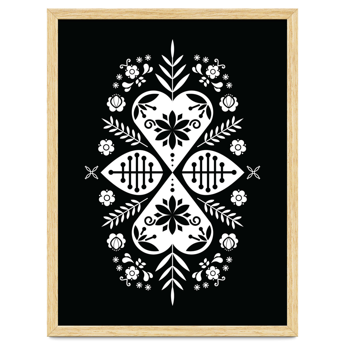 Scandinavian Folk Pattern Monochrome 01