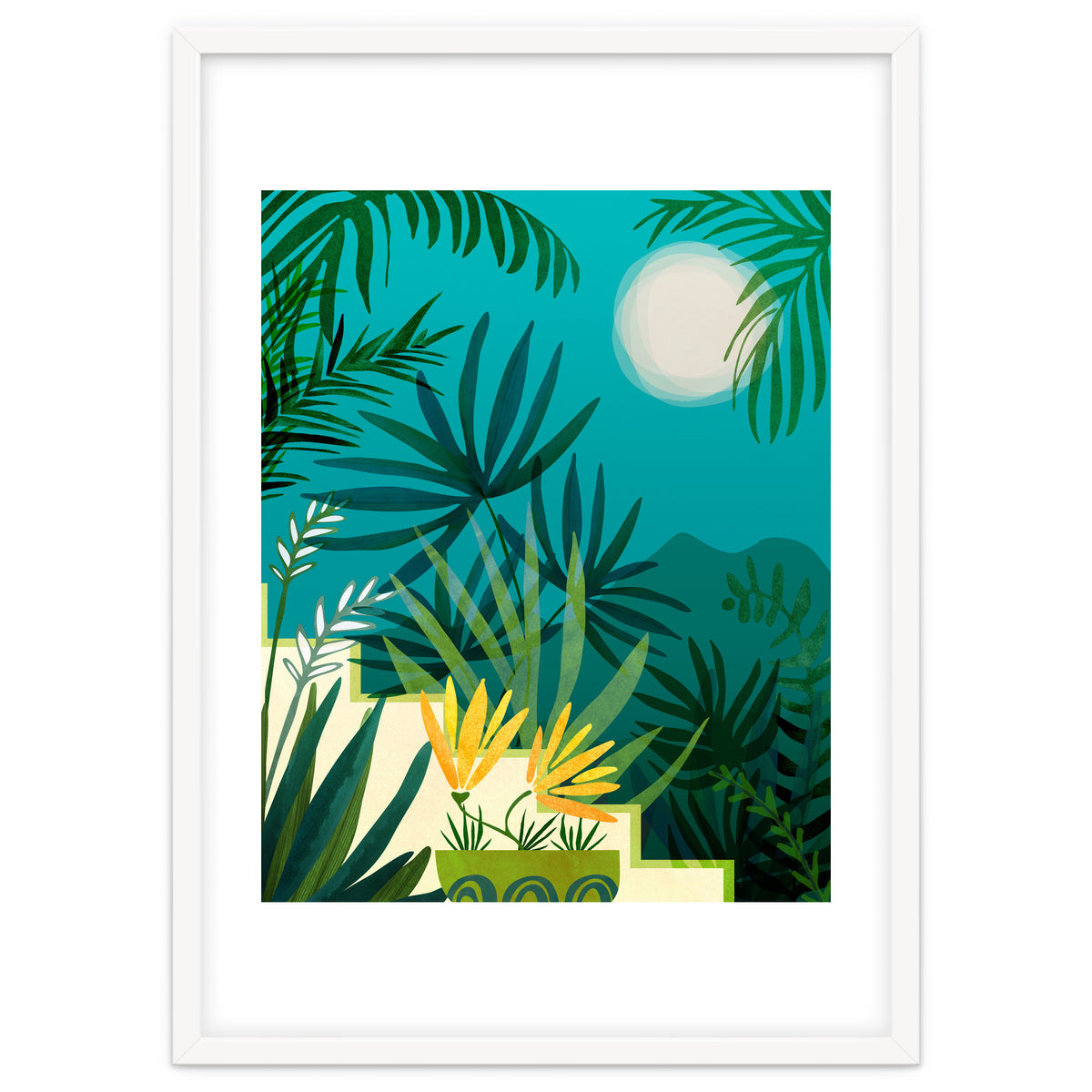 Rainforest With Moonlight