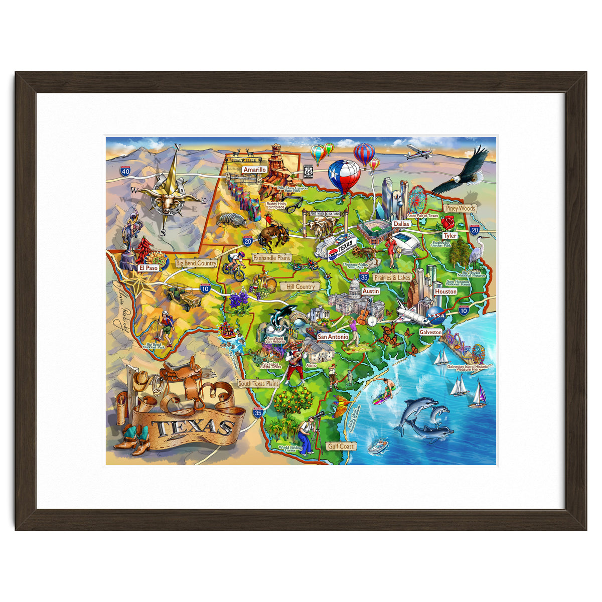 Texas Illustrated Map