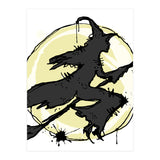 Witch on her broom sketch (Print Only) thumbnail