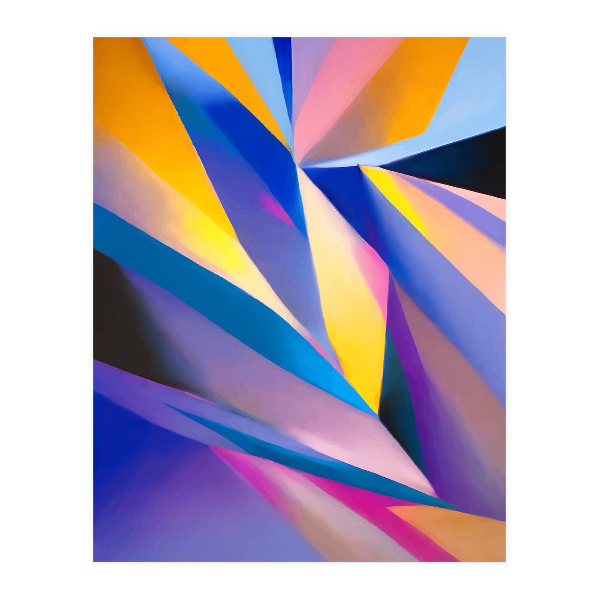 Painted Thoughts, Abstract Geometric Painting, Eclectic Maximalist Bohemian Shapes (Print Only)