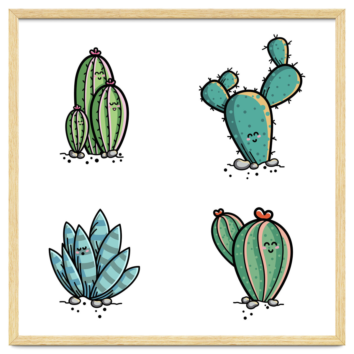 Kawaii Cute Cacti Desert Plants