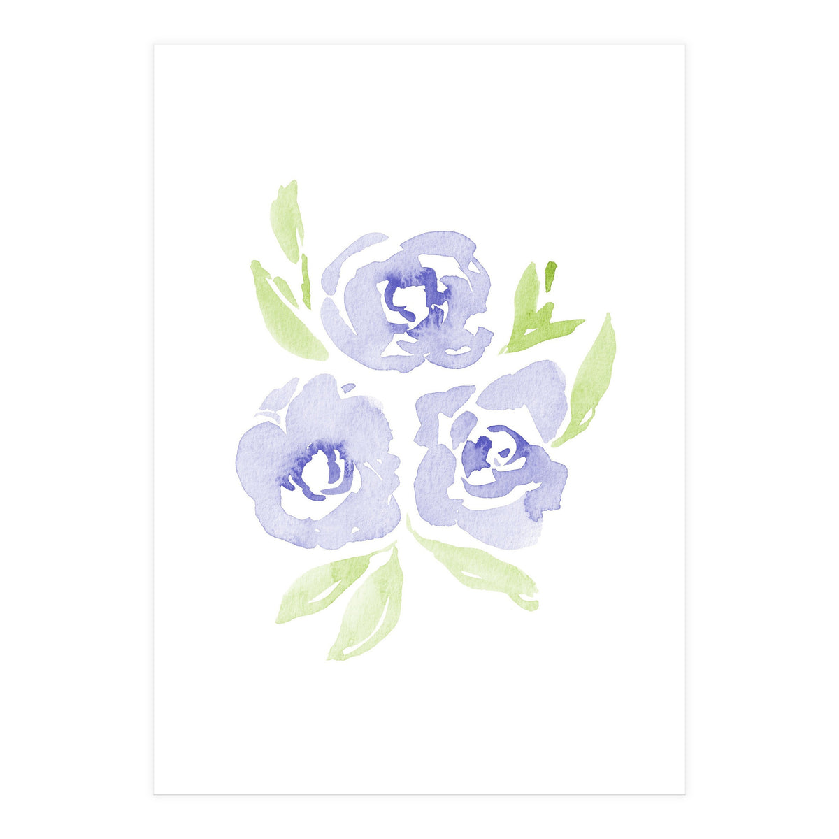 Wild Roses | Periwinkle Blue (Print Only)