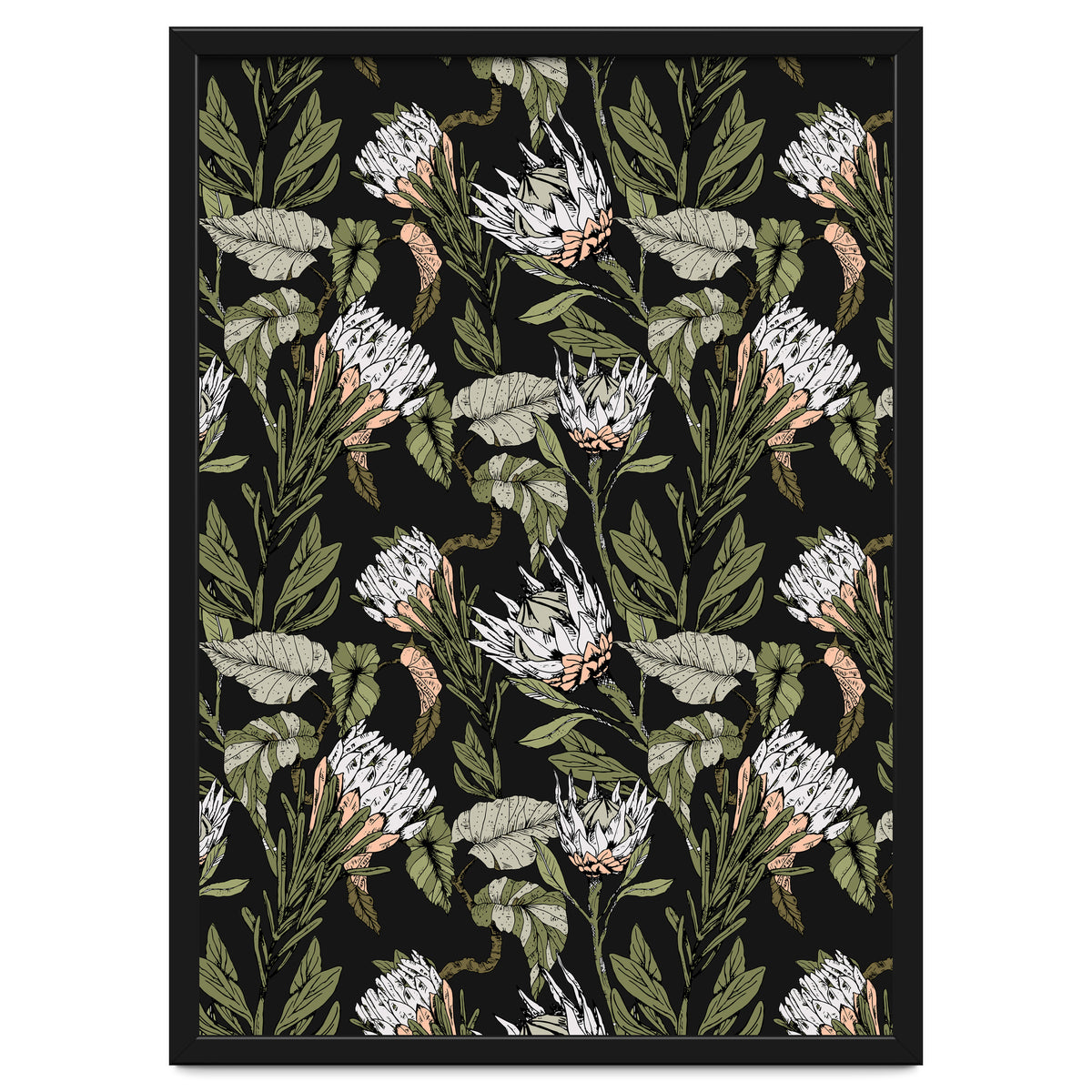 Dark pattern botanical boho