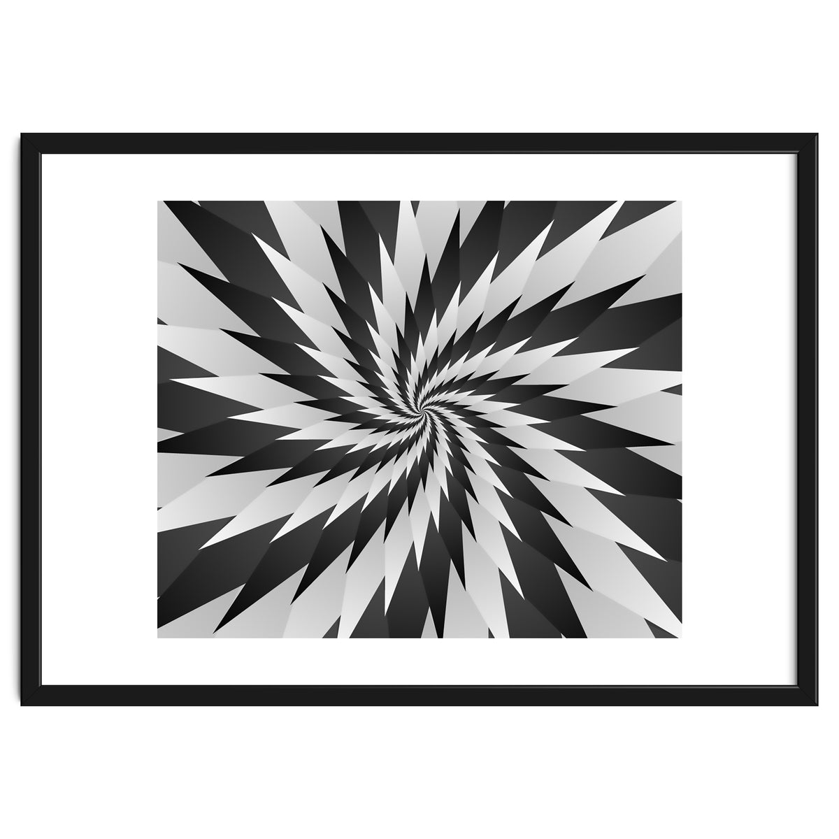 3D Abstract Swirl Monochrome Art