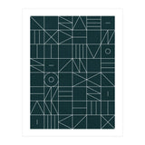 My Favorite Geometric Patterns No.8 - Green Tinted Navy Blue (Print Only) thumbnail