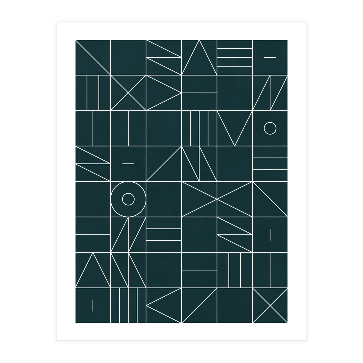 My Favorite Geometric Patterns No.8 - Green Tinted Navy Blue (Print Only)