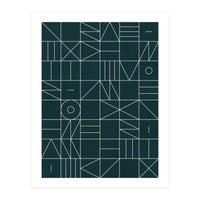 My Favorite Geometric Patterns No.8 - Green Tinted Navy Blue (Print Only)
