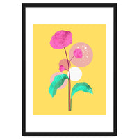 The Rare Bloom, Abstract Nature Floral Graphic, Eclectic Bohemian Modern, Pop of Color Illustration