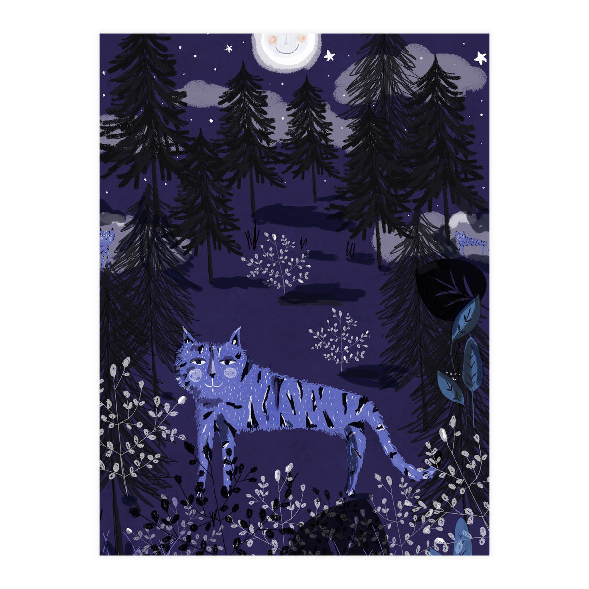 Night tigers  hide and seek (Print Only)