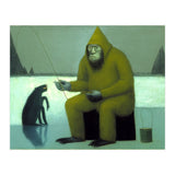 Yeti Ice Fishing With His Dog (Print Only) thumbnail