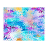 Mixed Emotions, Abstract Blue Colorful Painting, Eclectic Modern Bohemian Shapes Ocean (Print Only) thumbnail