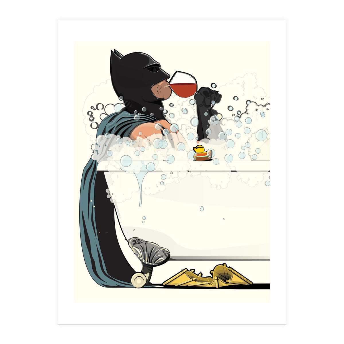 Batman in the Bath, funny Bathroom Humour (Print Only)