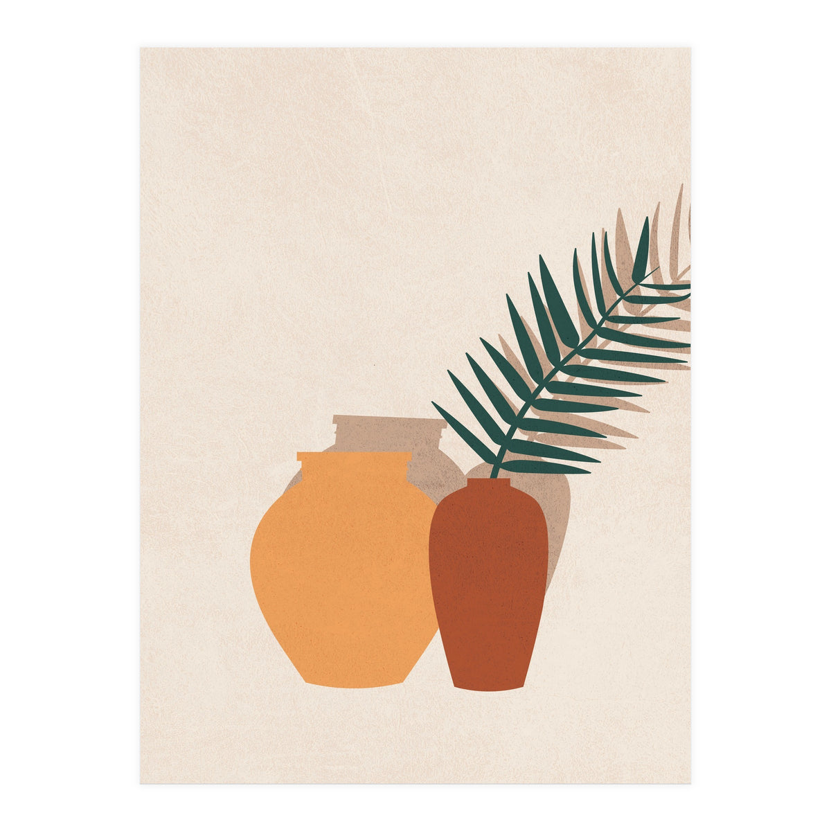 Tropical Palm Leaf Pottery Minimal Boho (Print Only)