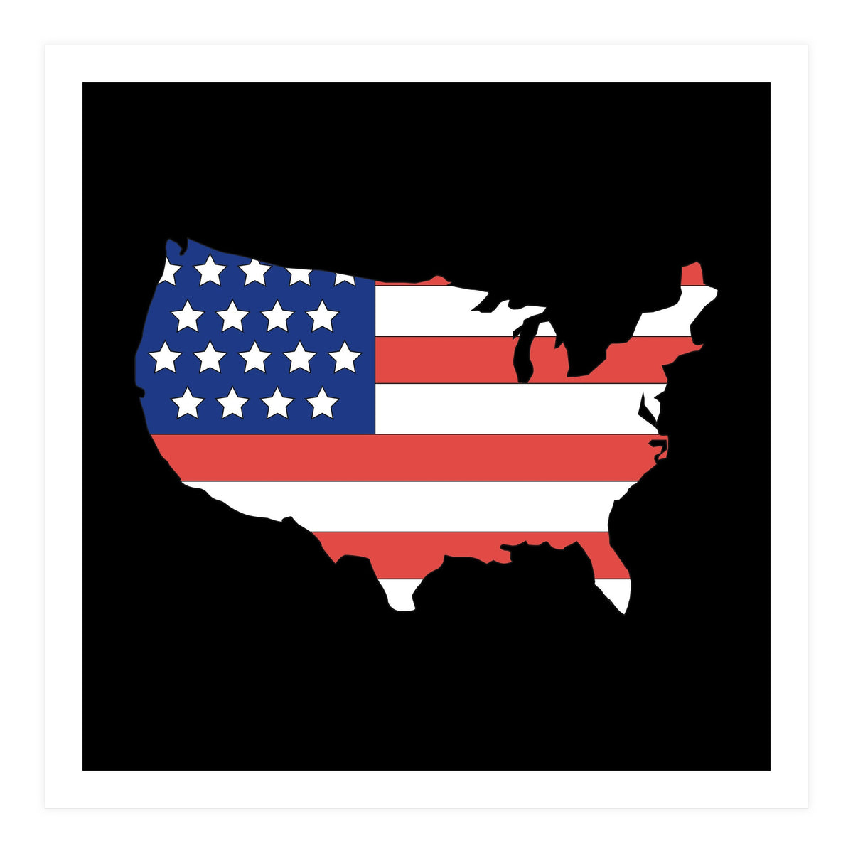 4th Of July, Patriot USA Map (Print Only)