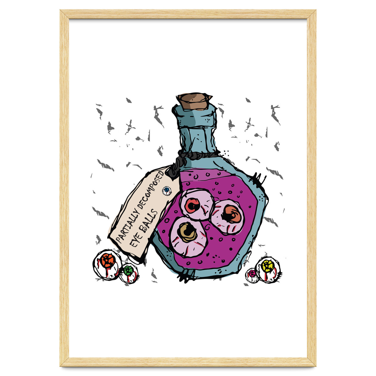 Decomposed eyes in a bottle