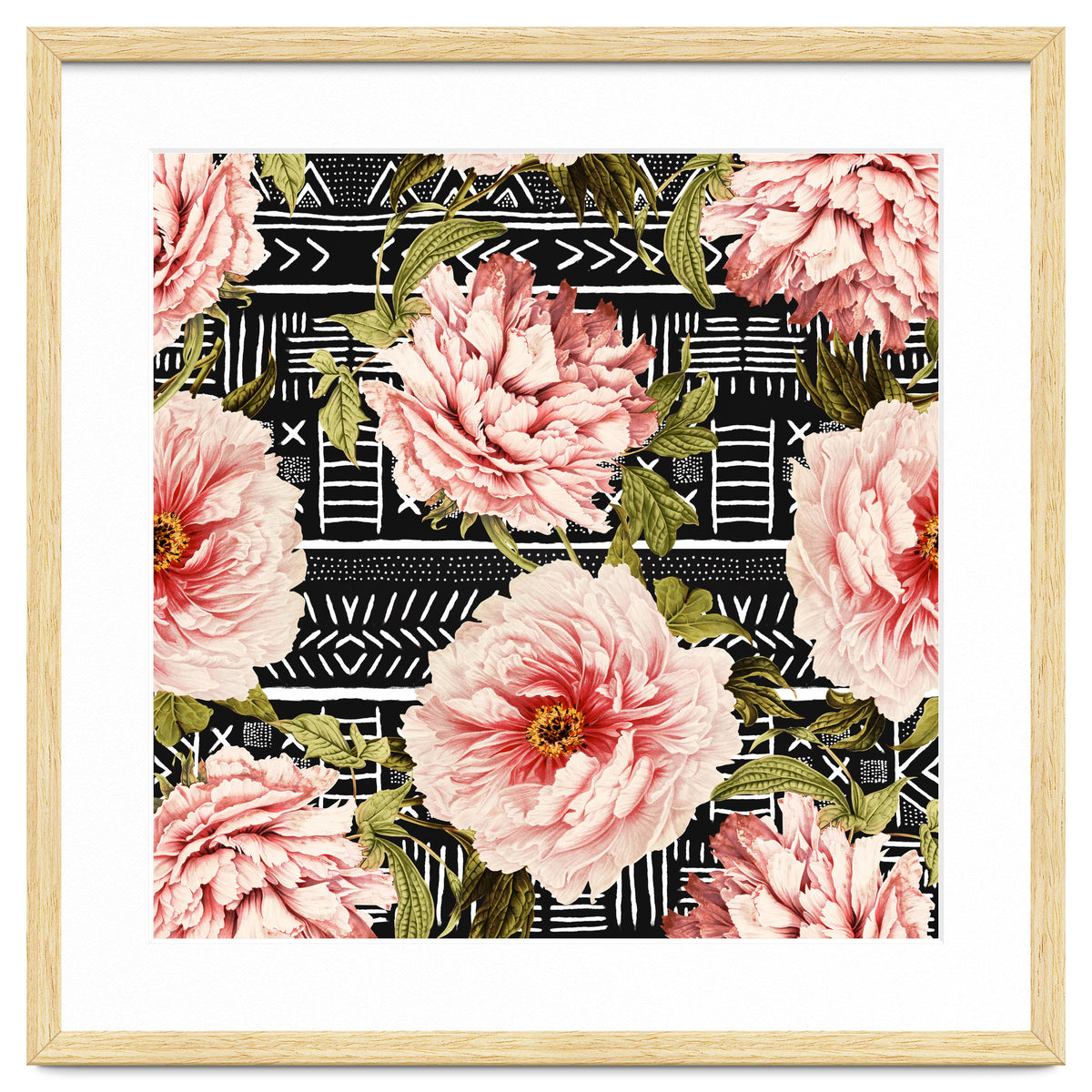 Flowering pink on drawn lines