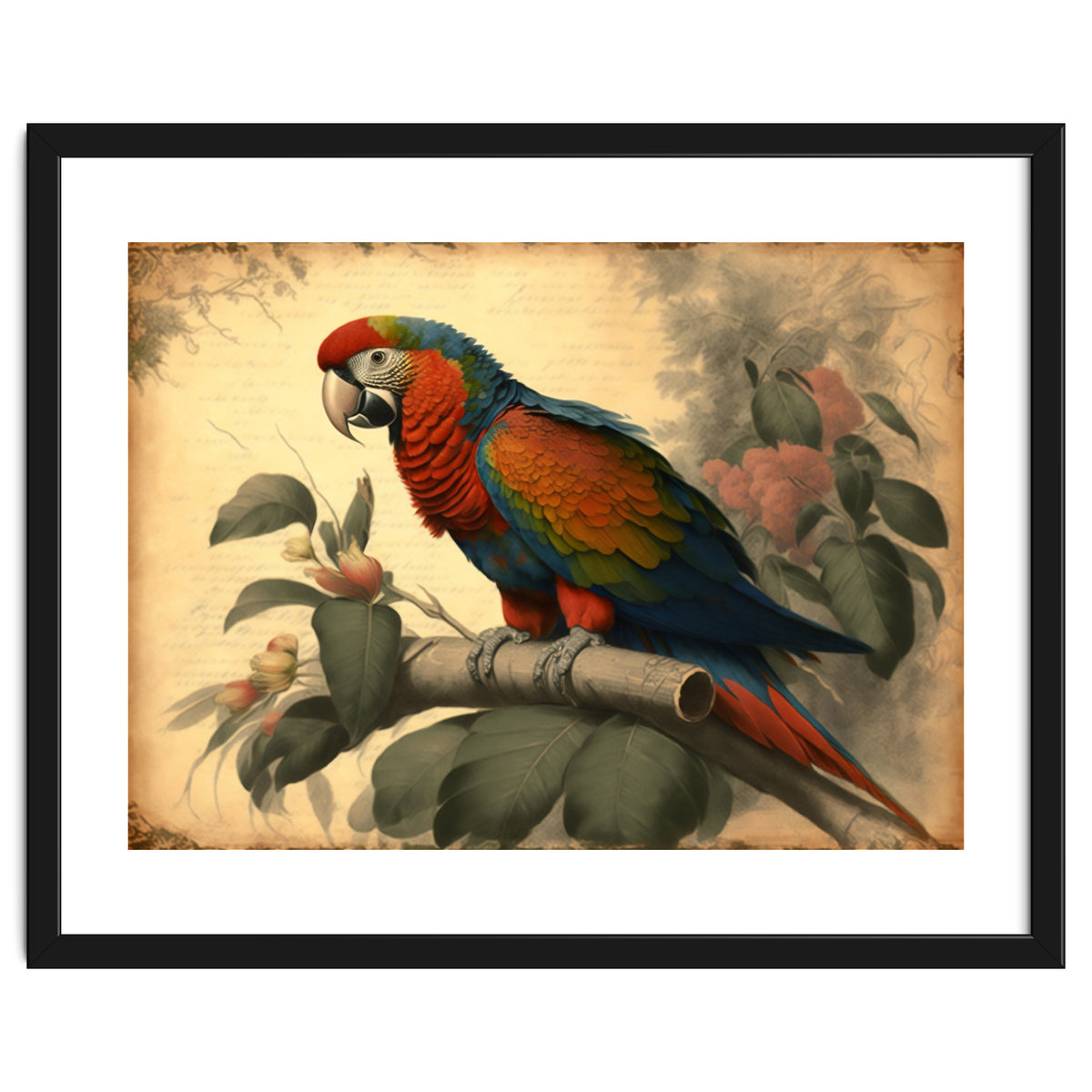 Parrot Vintage Painting