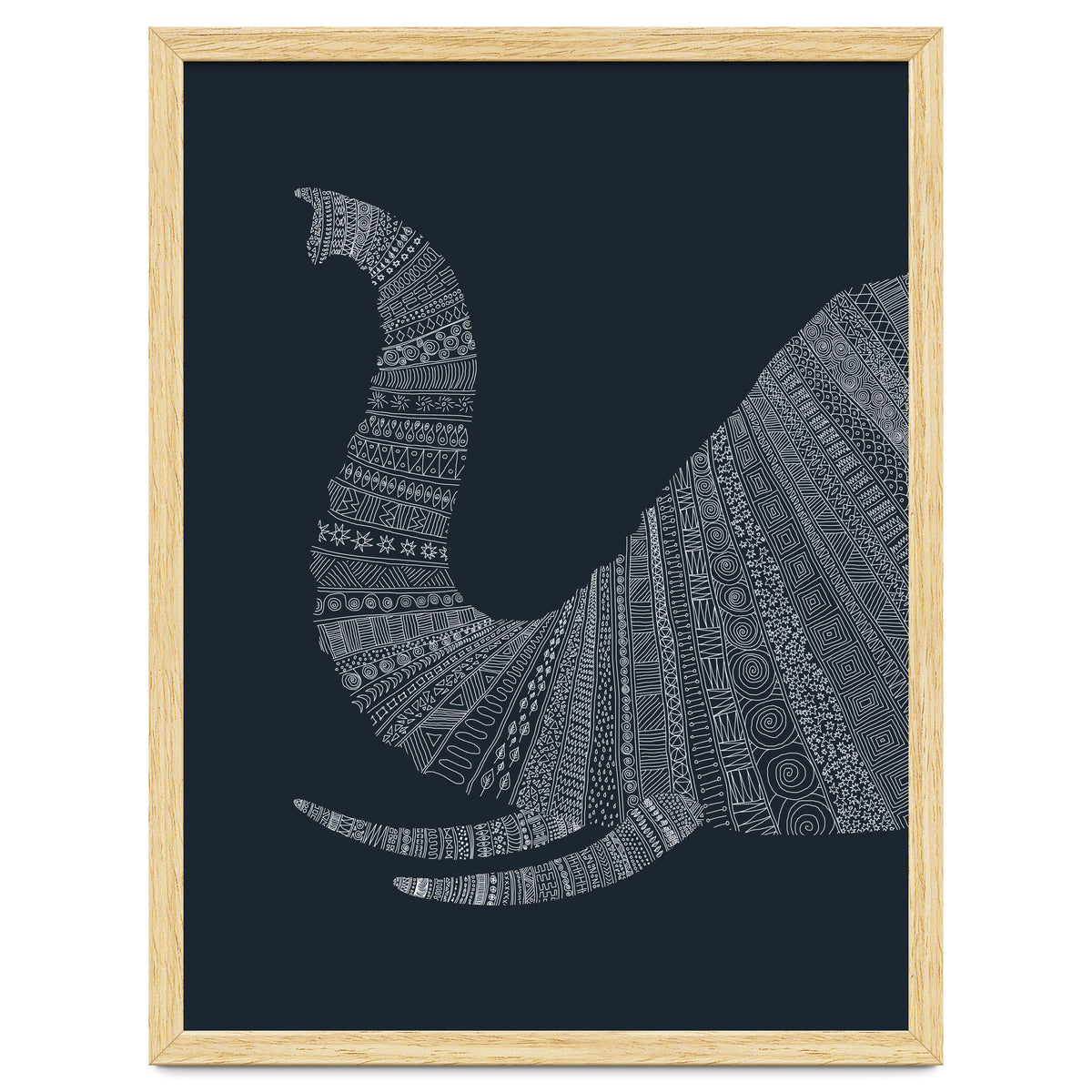 Elephant Blue Poster