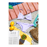 Summer on my mind, Tropical Travel Swimming Pool Fashion Illustration, Eclectic Beachy Summer Bikini (Print Only) thumbnail