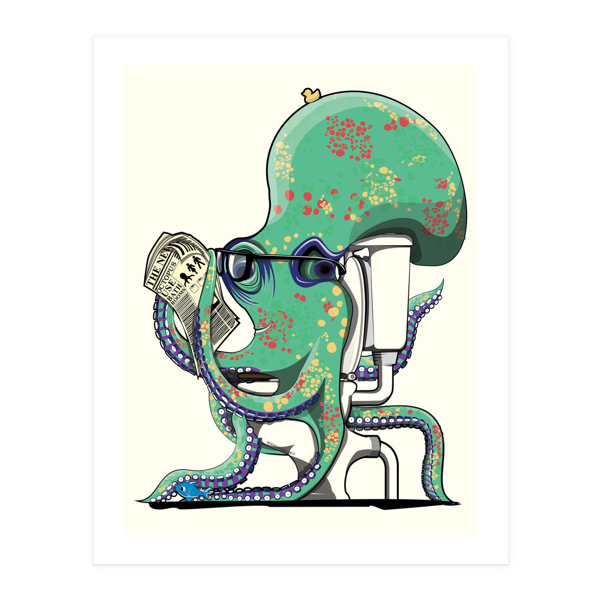 Octopus on the Toilet (Print Only)