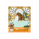 Tiger Bathing in Moroccan Style Bathroom (Print Only) thumbnail