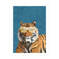 Hip Hop Tiger Blue and Gold (Print Only)