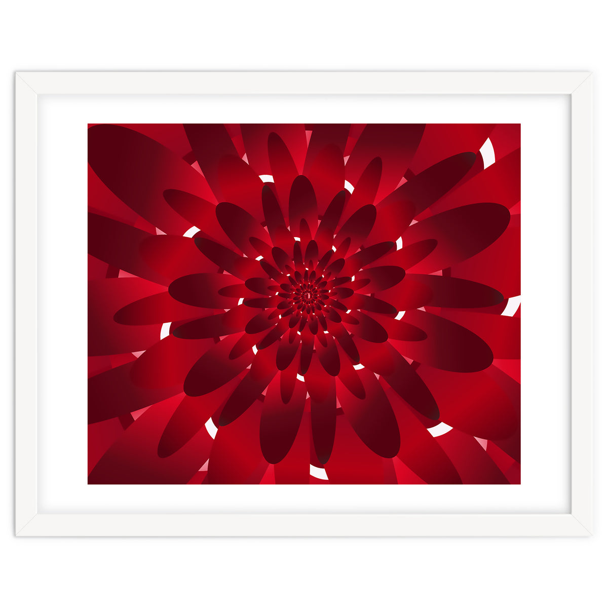 Abstract Modern Red Floral Design Art