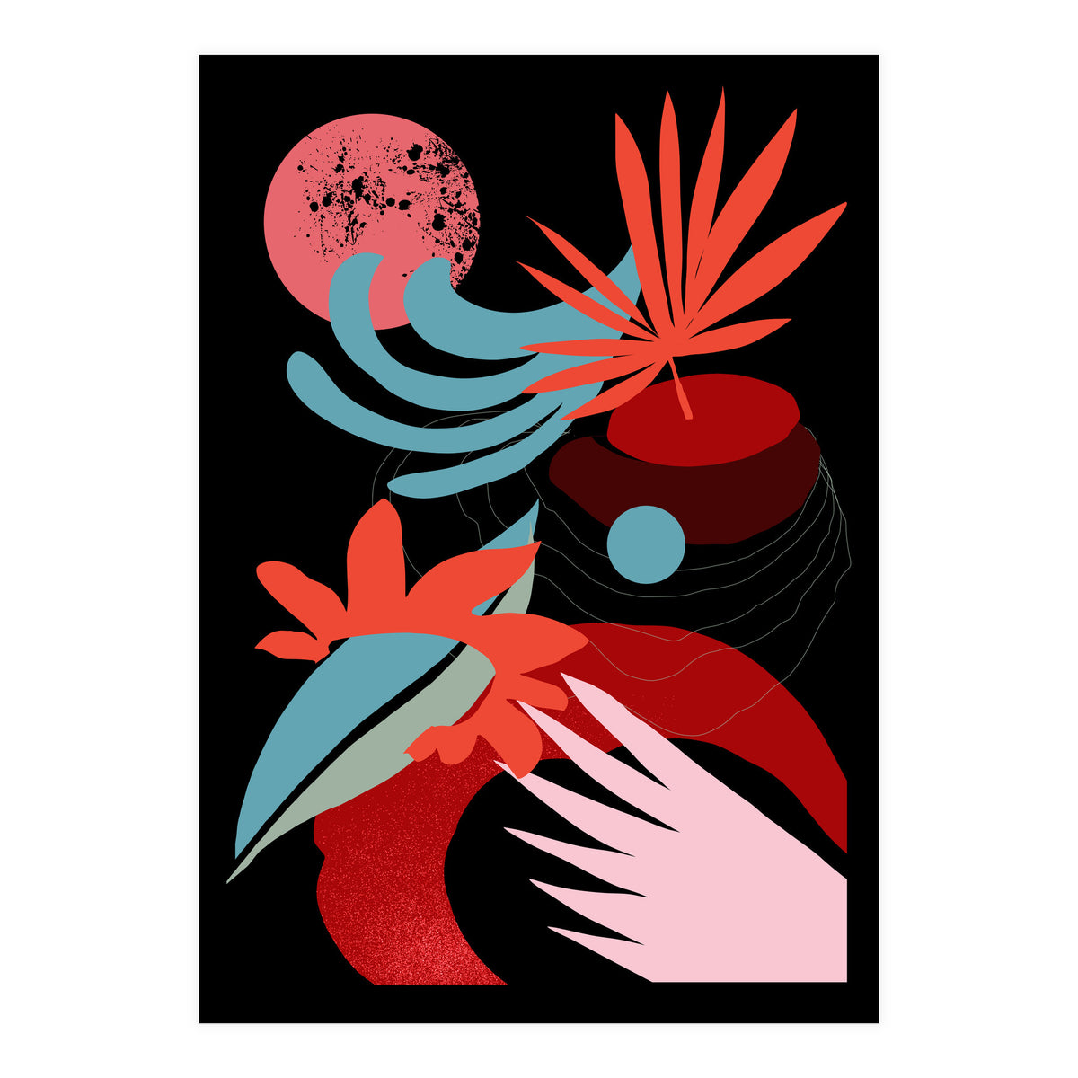 Dark night flowers (Print Only)