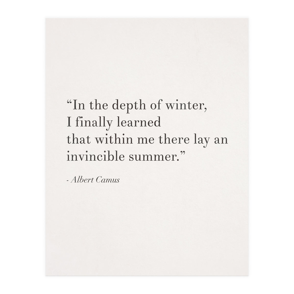 An Invincible Summer By Camus, White (Print Only)