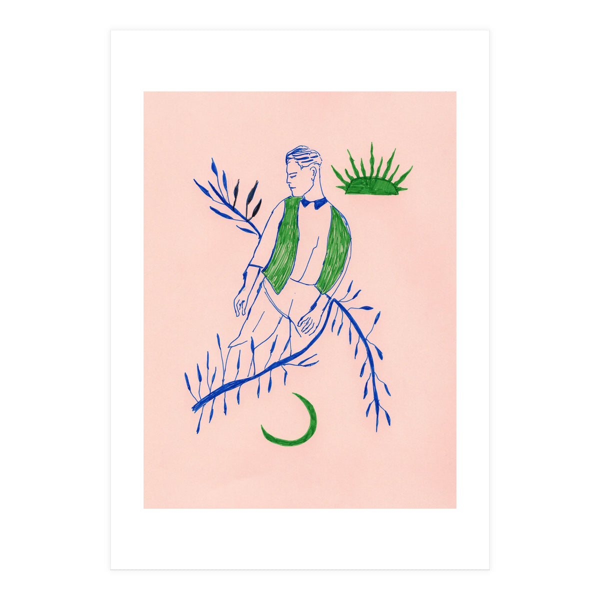 Green boy Midcentury (Print Only)