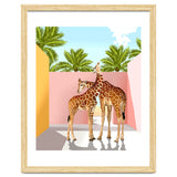 Giraffe Villa | Contemporary Modern Architecture Digital Graphic Art | Wildlife Animals Palm Exotic thumbnail