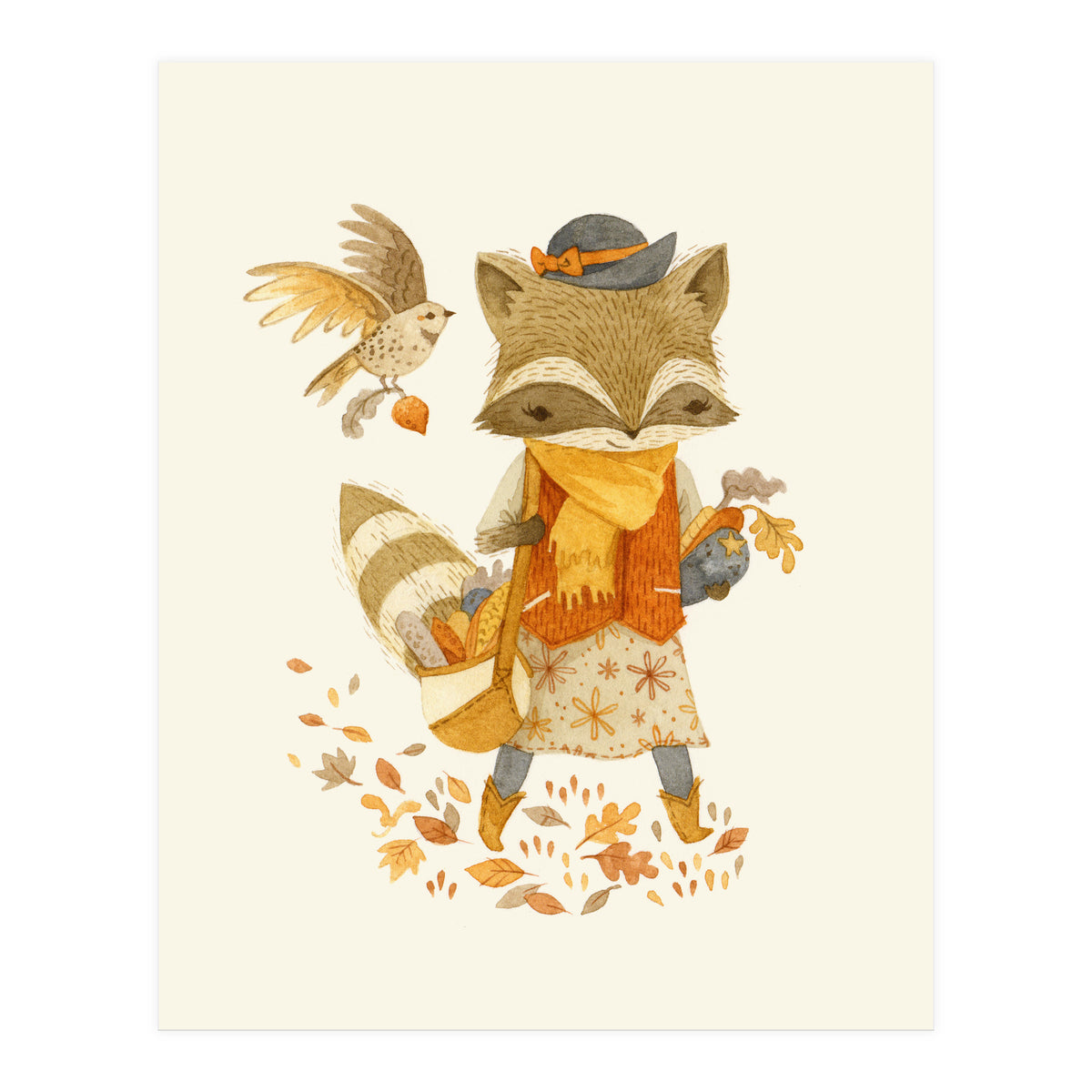 Rebecca The Radish Raccoon (Print Only)
