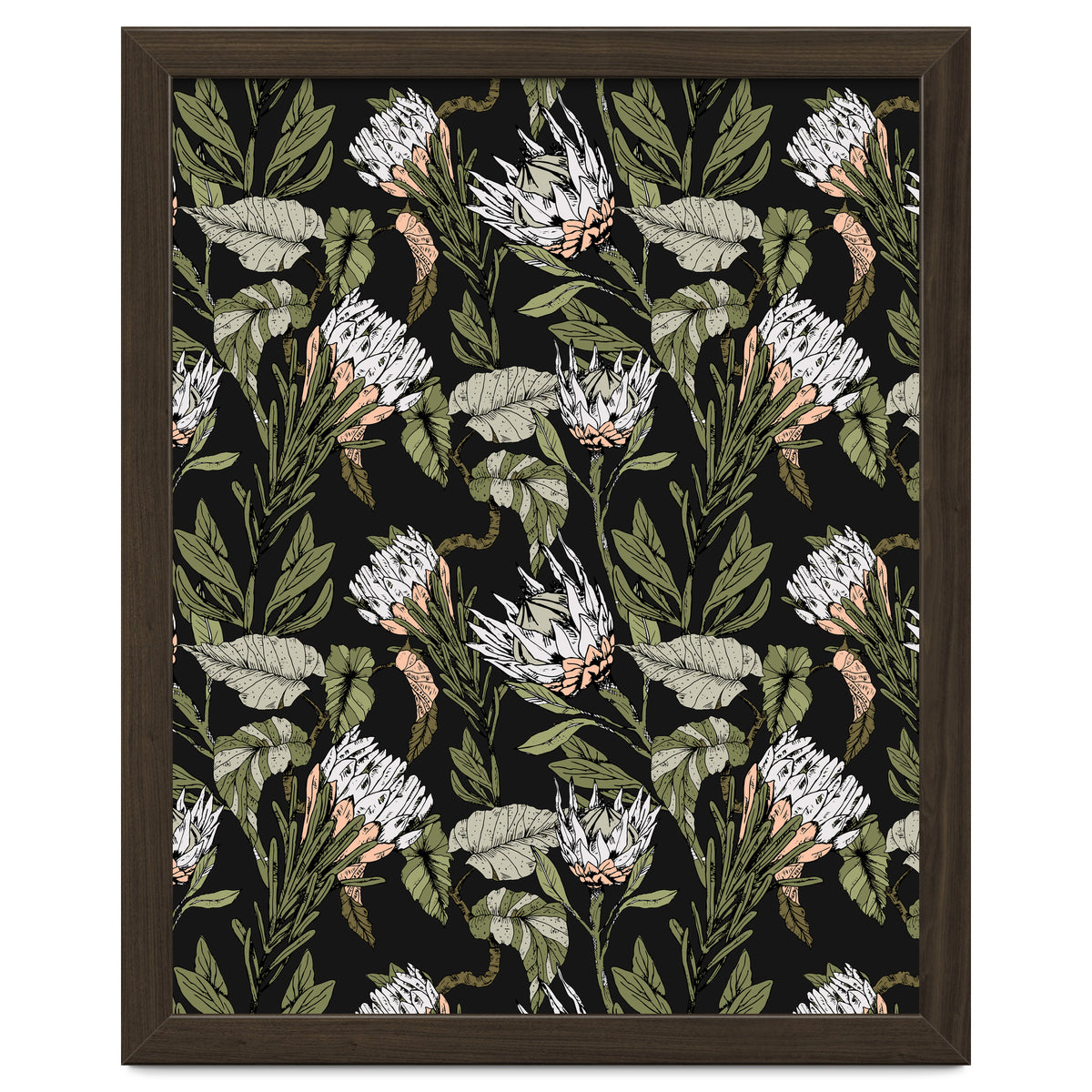 Dark pattern botanical boho