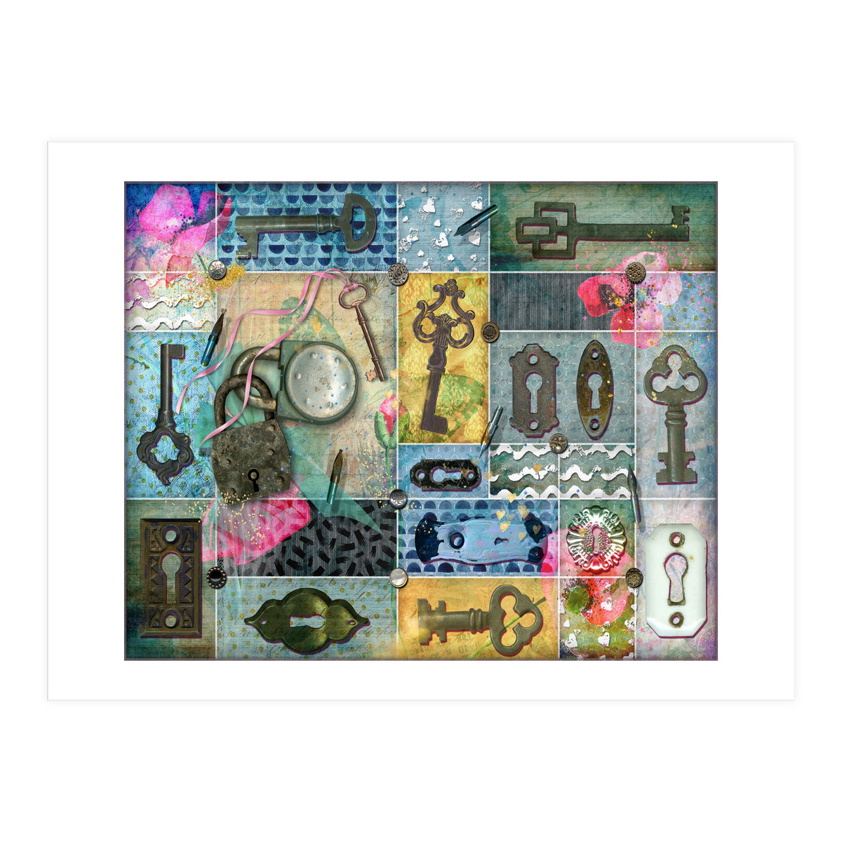 Vintage Key Collage (Print Only)