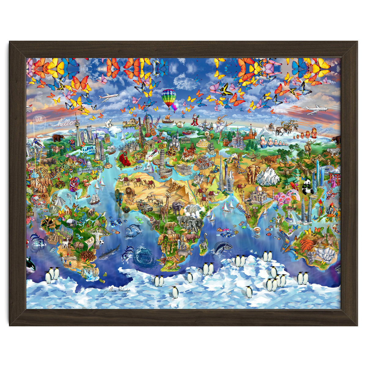 World Wonders Illustrated Map