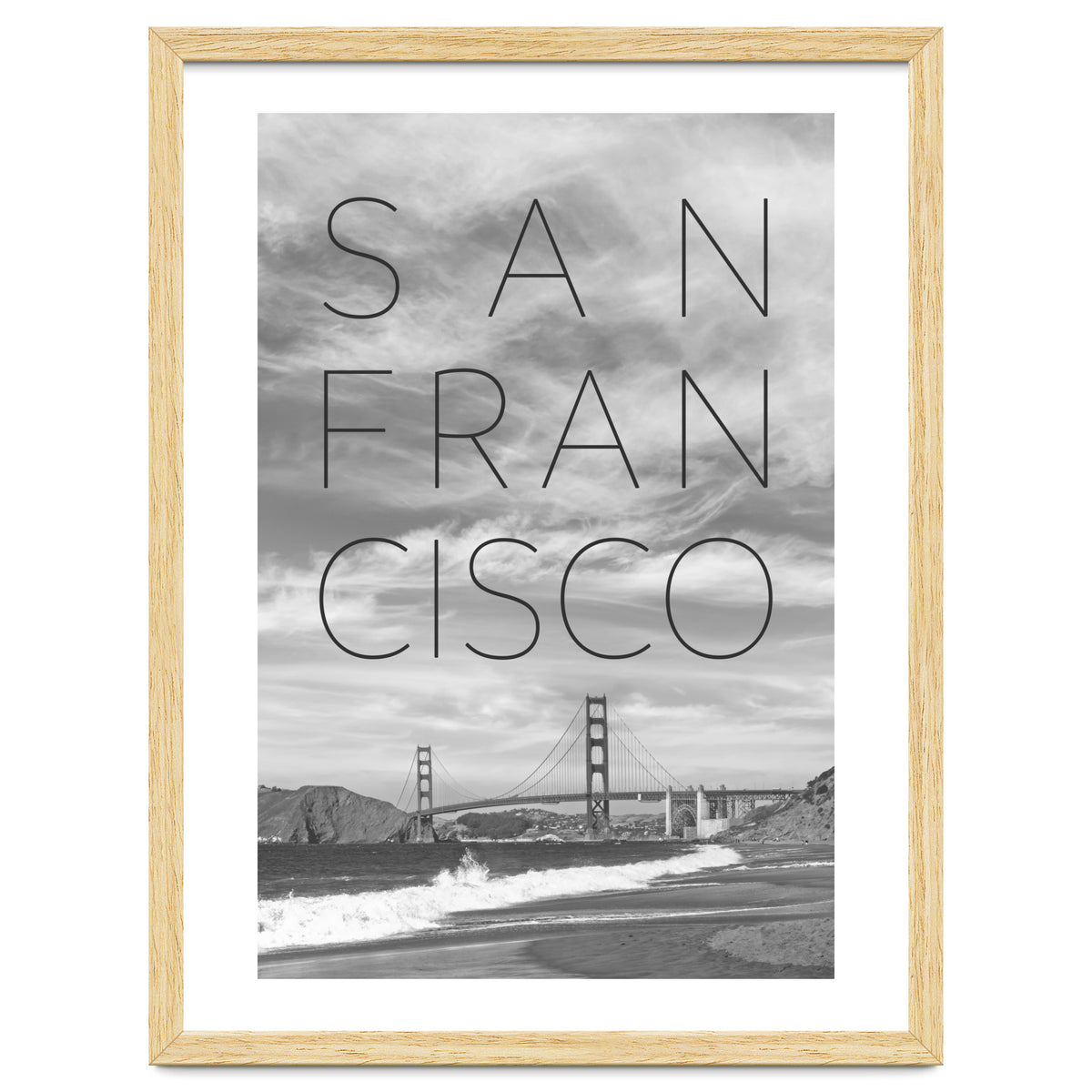 Golden Gate Bridge & Baker Beach | Text & Skyline