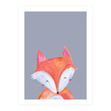 Woodland Fox On Grey (Print Only) thumbnail