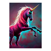 Dark Rainbow Gothic Unicorn AI created digital art (Print Only)