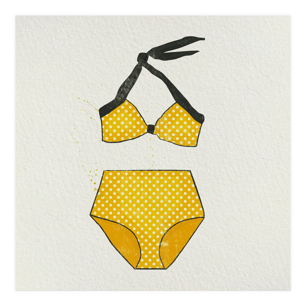 Yellow polka dot bikini (Print Only)