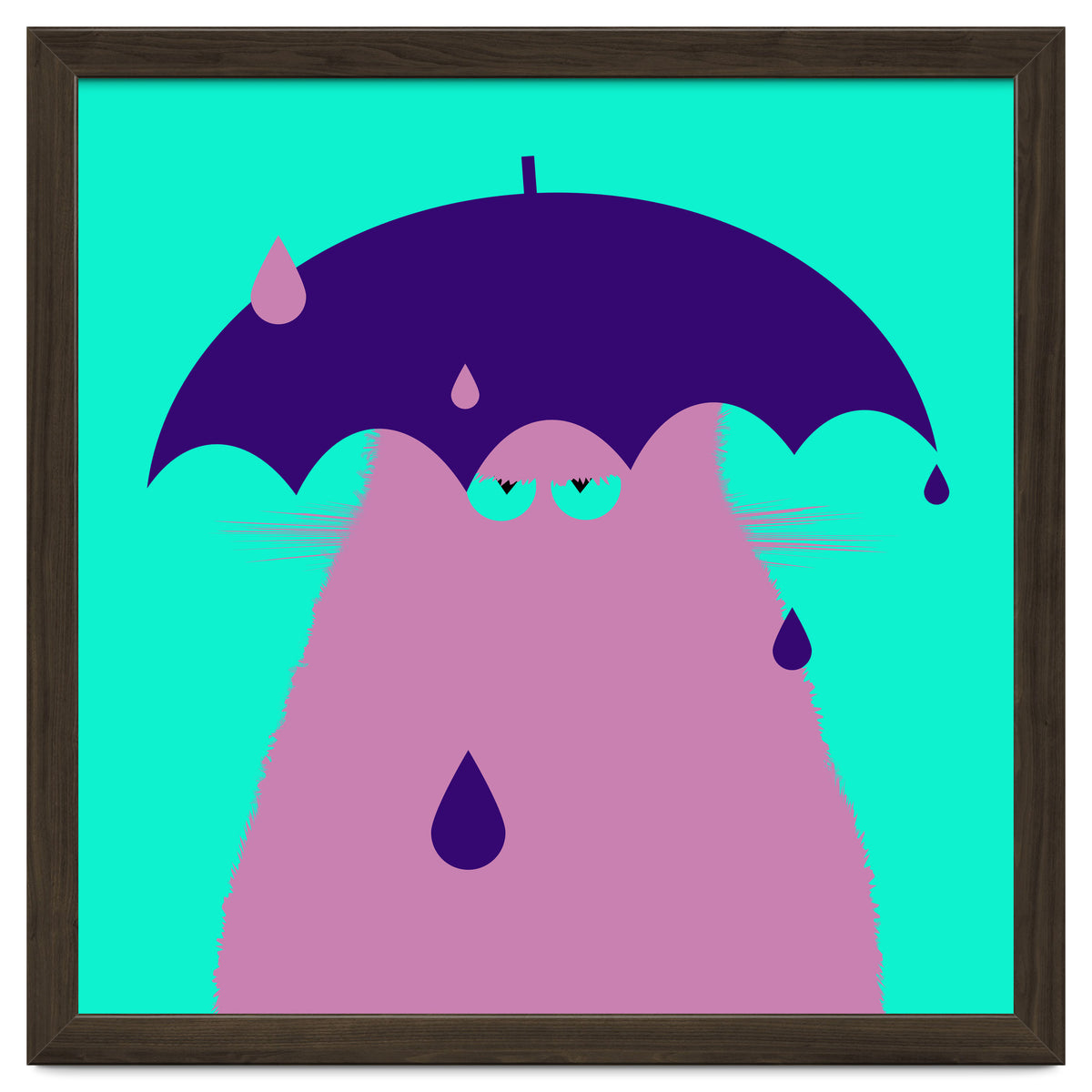Lilac Cat With Umbrella