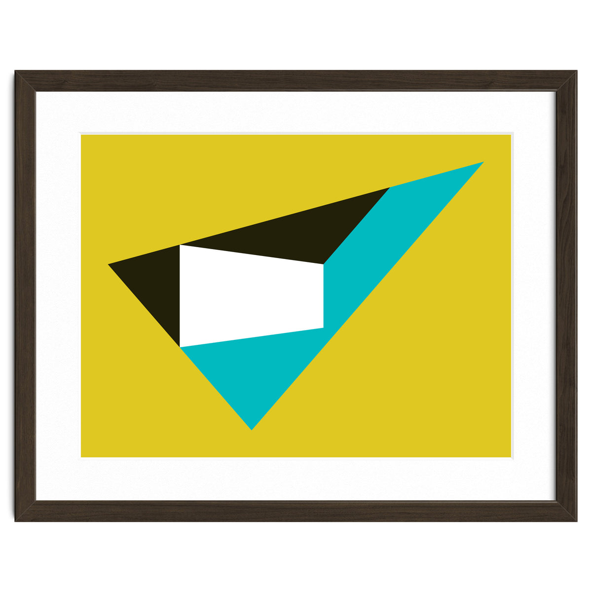 Geometric Shapes No. 39 - mustard & turquoise