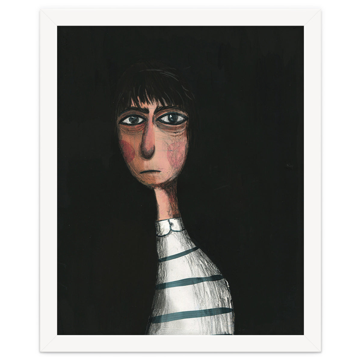 Seated Woman In Stripes