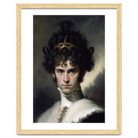 Curly Haired Man Moody Vintage Dark Painting