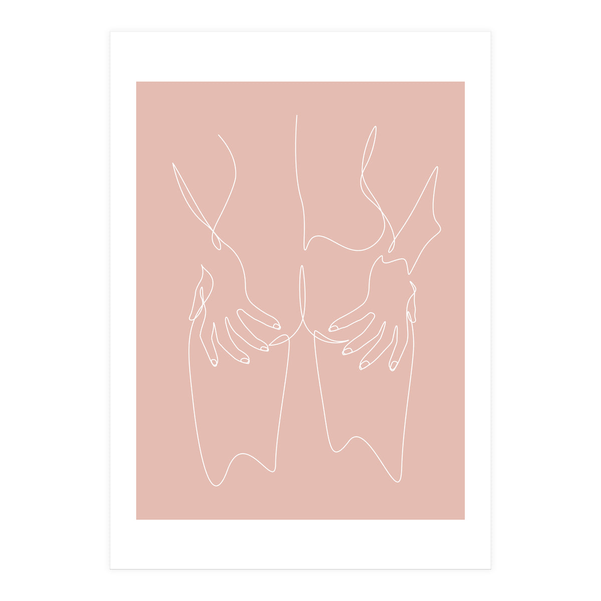hot girl nude line pink (Print Only)